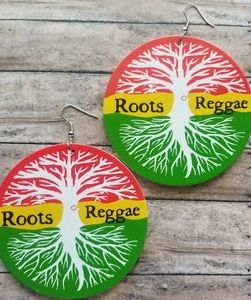 Rasta Circle Reggae Roots Urban Wood Earrings